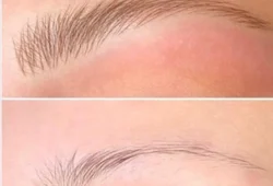 before after eyebrow tattoo fading
