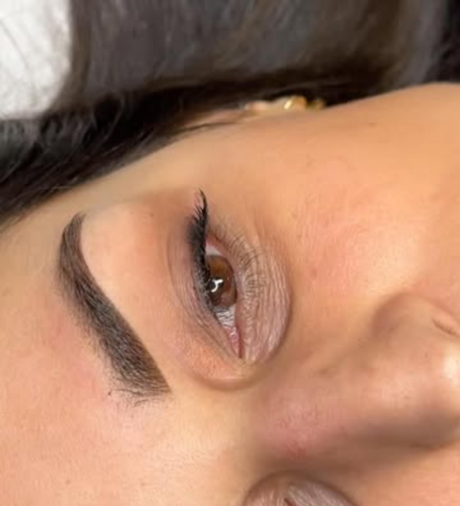 before and after brow tattoo healing