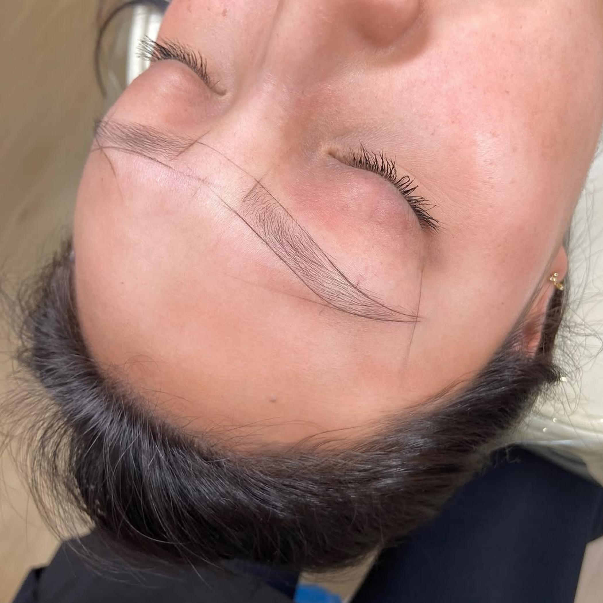 before and after combo brows shading