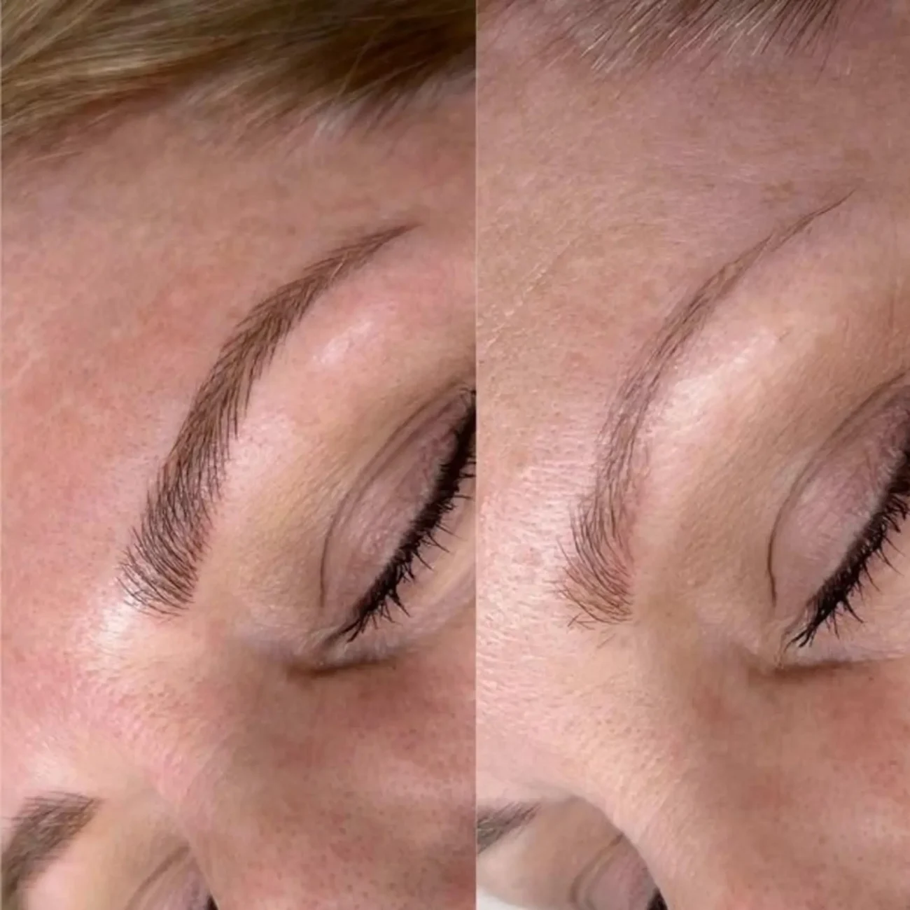 before and after eyebrow tattoo healing