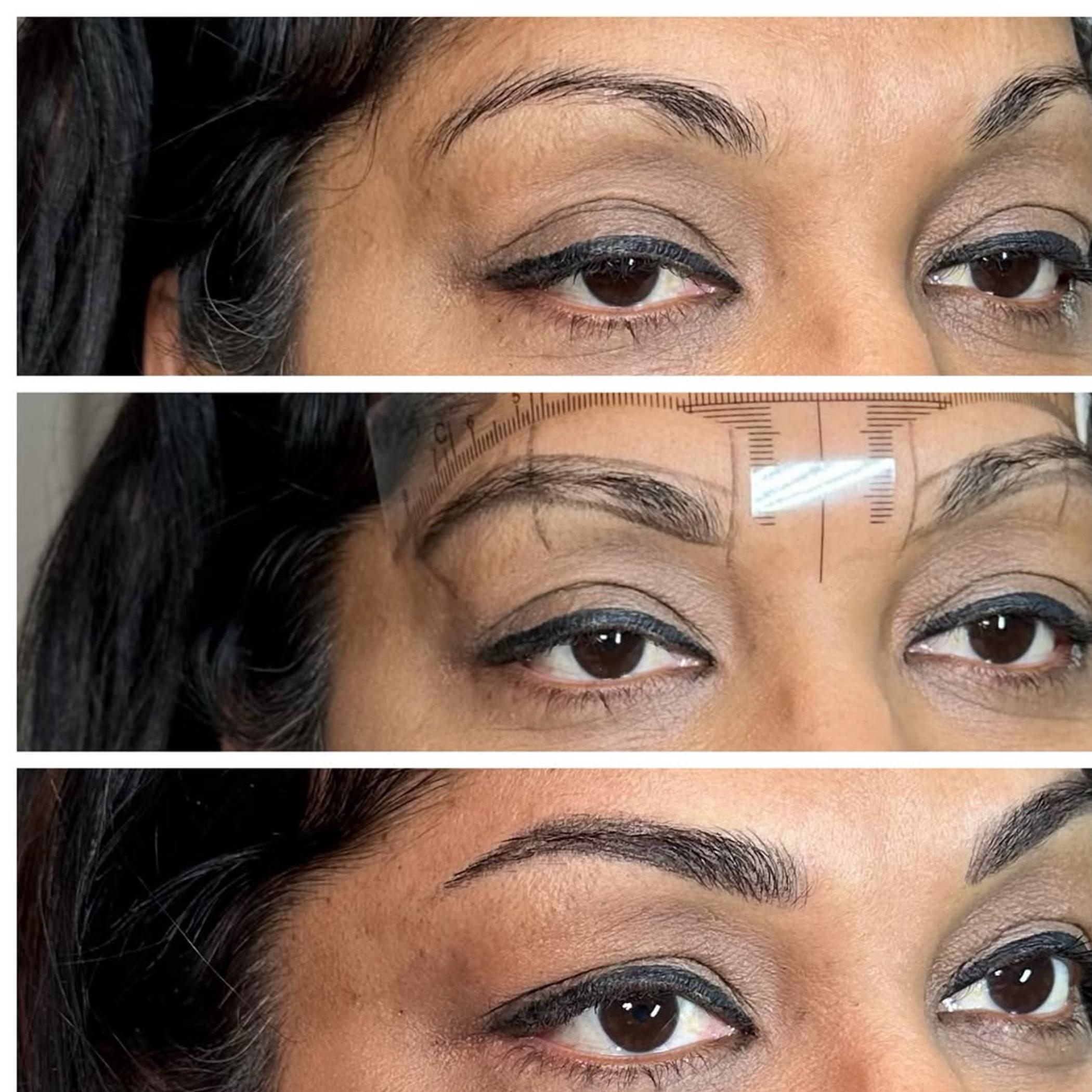close up eyebrow hair stroke detail