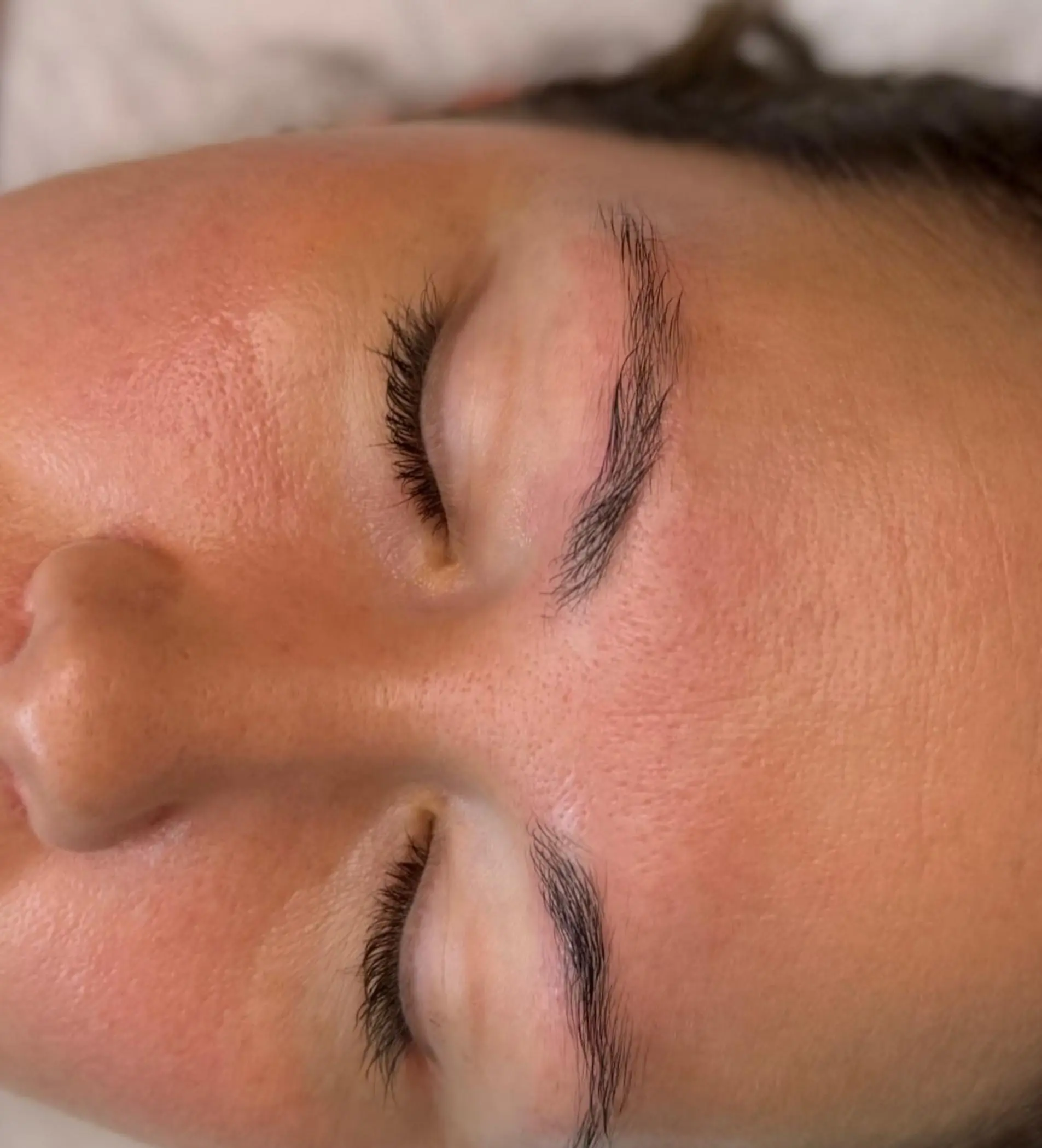 close up negative space eyebrow details