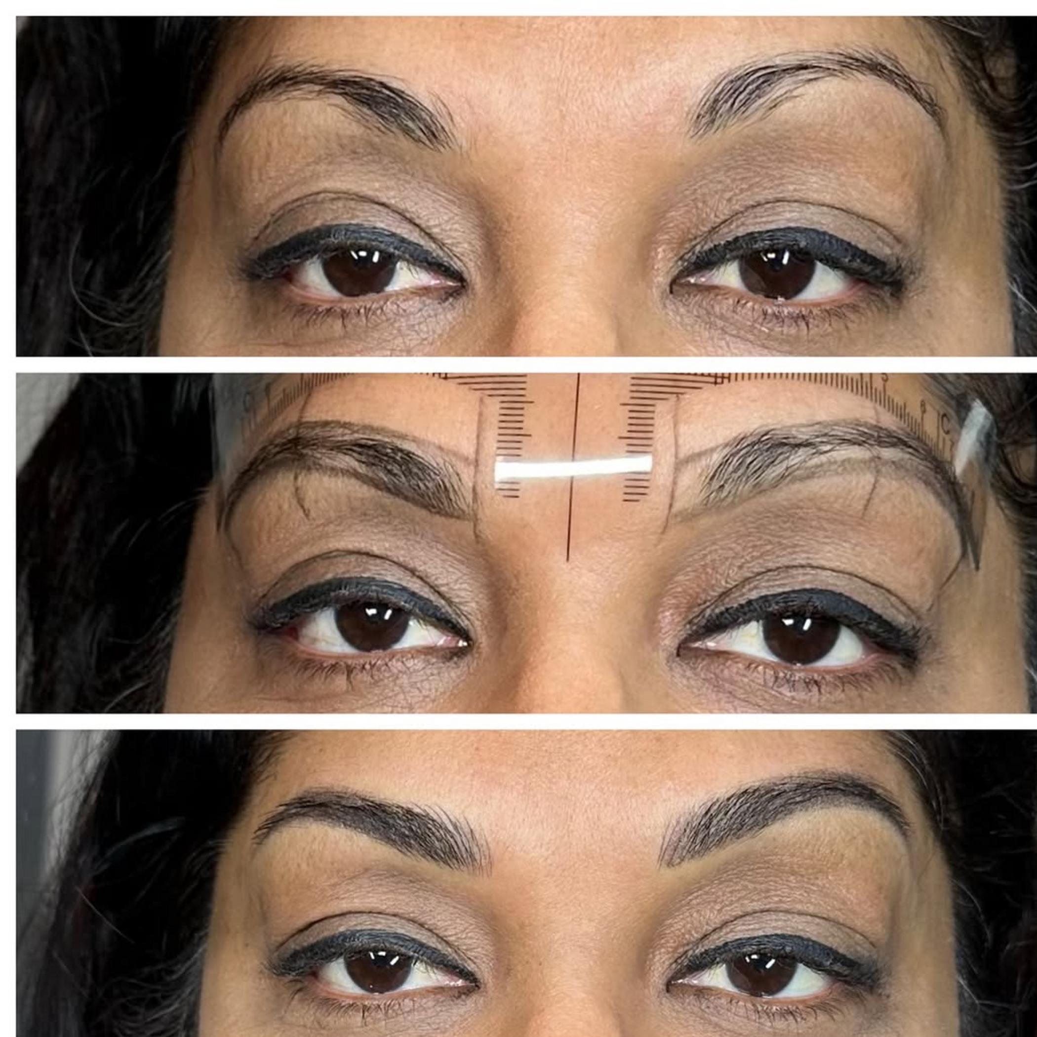 combination brows before after results