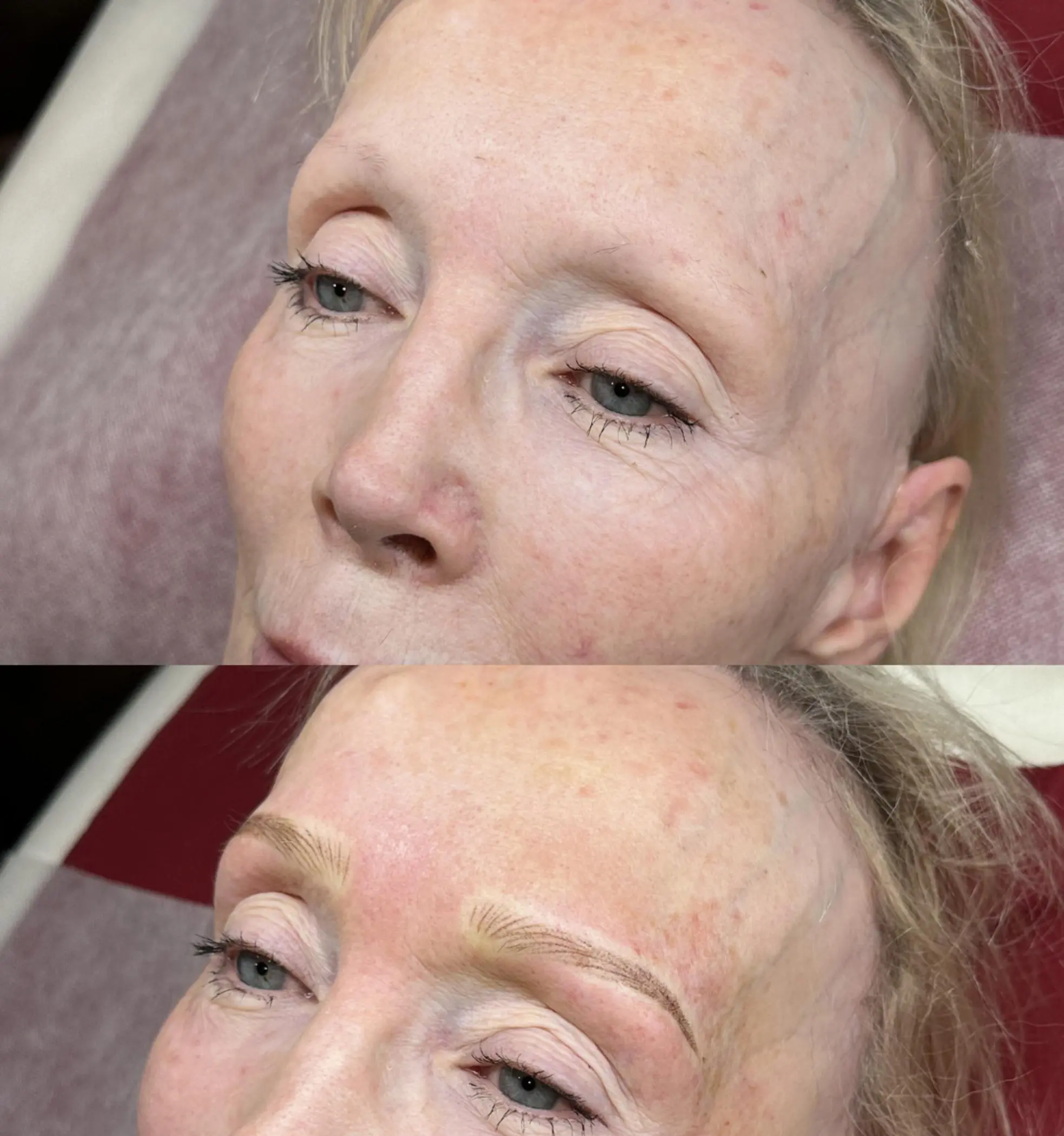 natural looking straight permanent brows