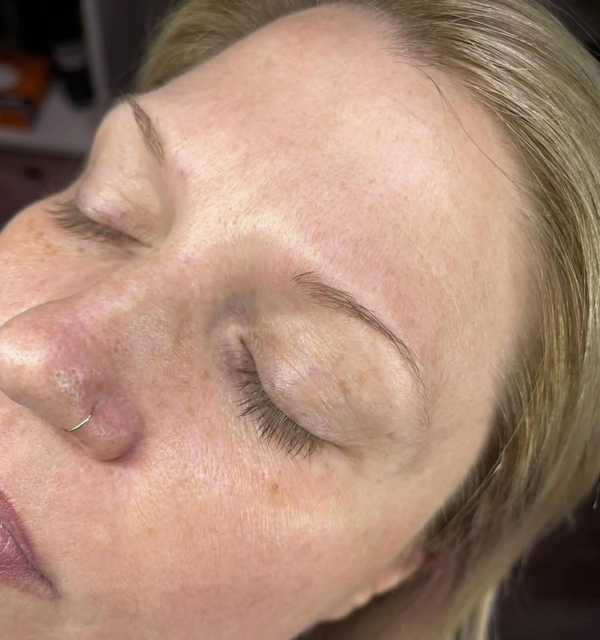 natural soft ombre powder brows healed