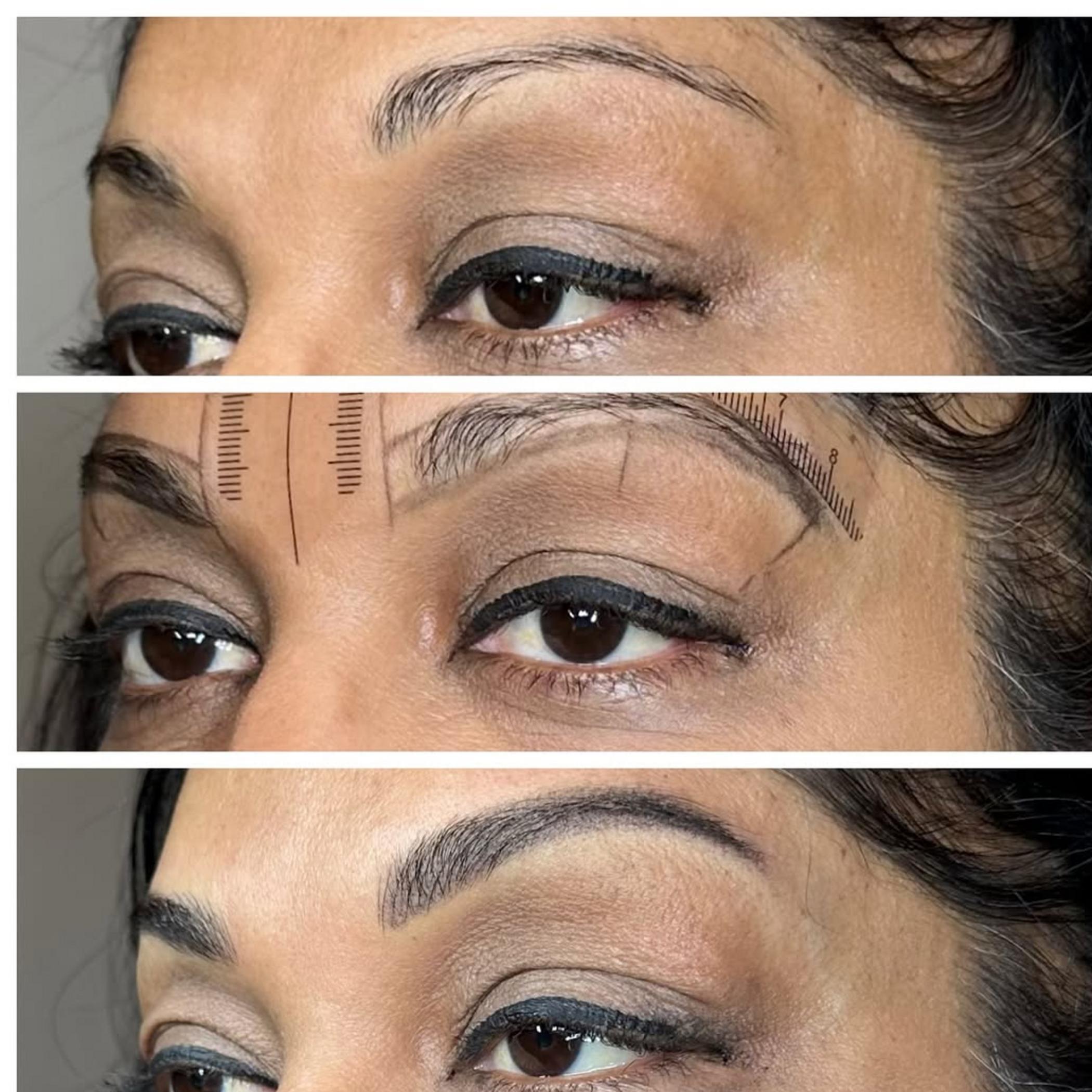 permanent makeup pigment palette closeup