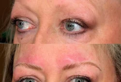 straight brow tattoo before after
